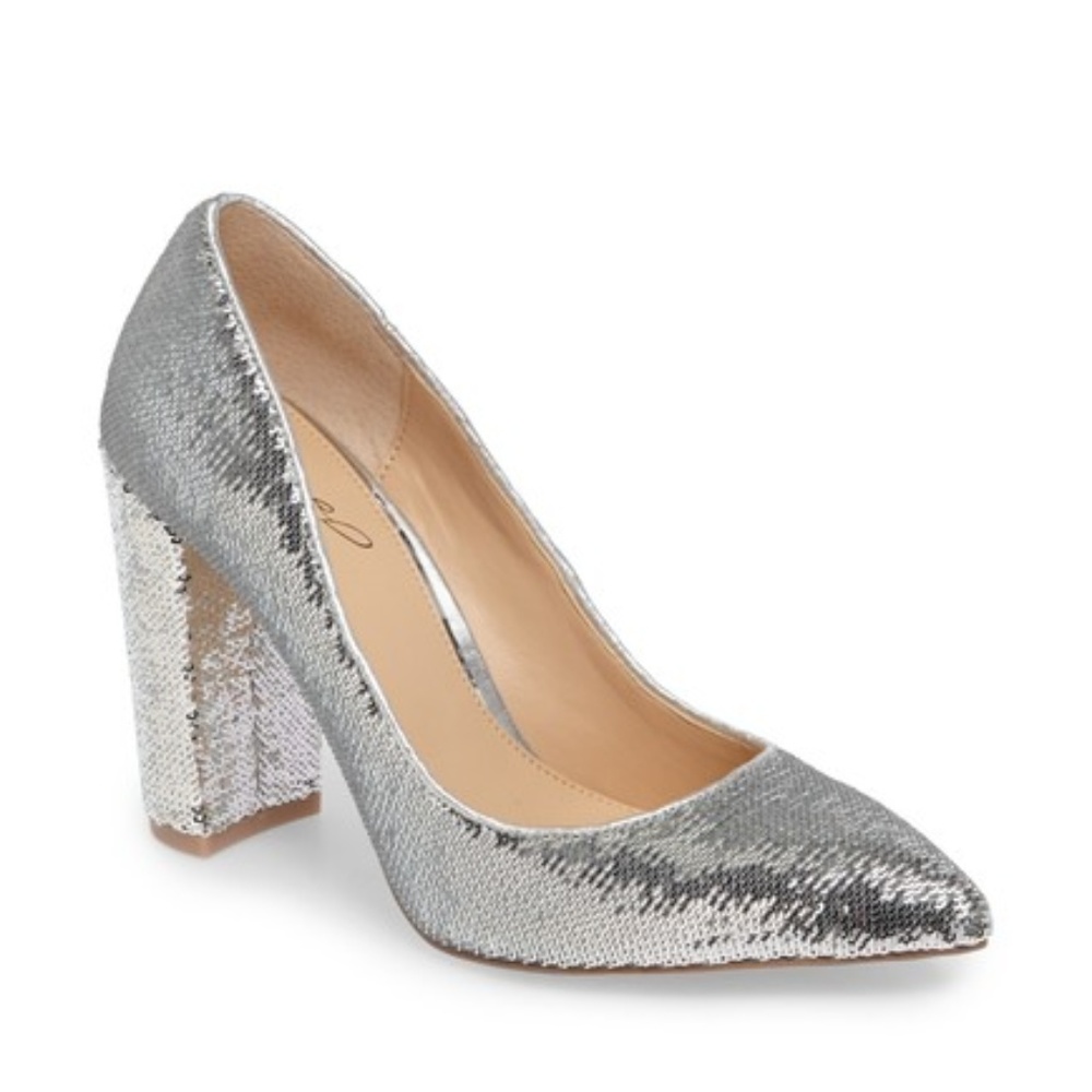 Badgley Mischka Luxury Pointed Toe Pump (Silver) 8